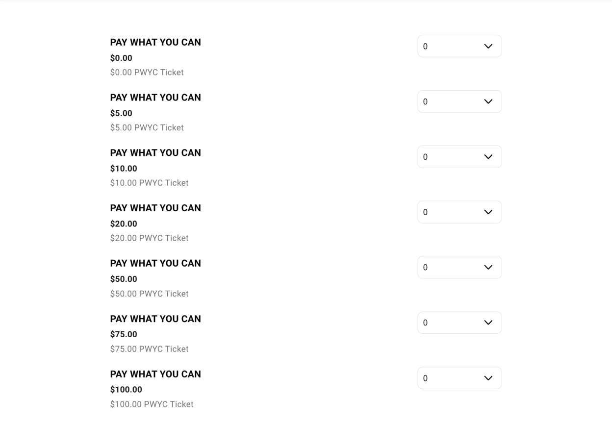 Create a "pay what you can" (PWYC) or sliding scale ticket rate